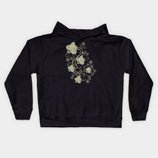 white roses, ornament, rose, flowers, petal bloom Kids Hoodie